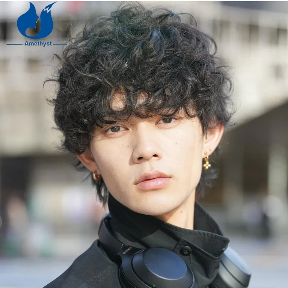Natural Loose Curly Pixie Cut Wig for Men Human Hair Brazilian Remy Full Lace