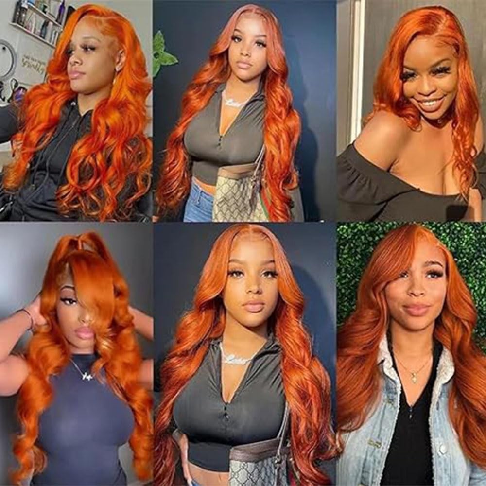Ratheinhi Ginger Orange Human Hair Bundles 26 28 30 Inch Body Wave 350 Bundle