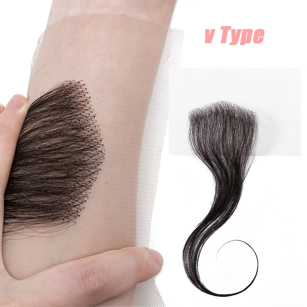 Invisible Lace Baby Hair Edges Stripes Reusable Remy Human Hair Hairline Pieces