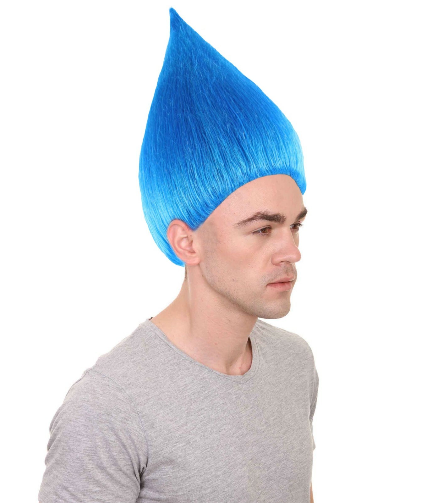 Blue Straight Troll Wig for Men- Synthetic Hair Costume for Halloween & Cosplay