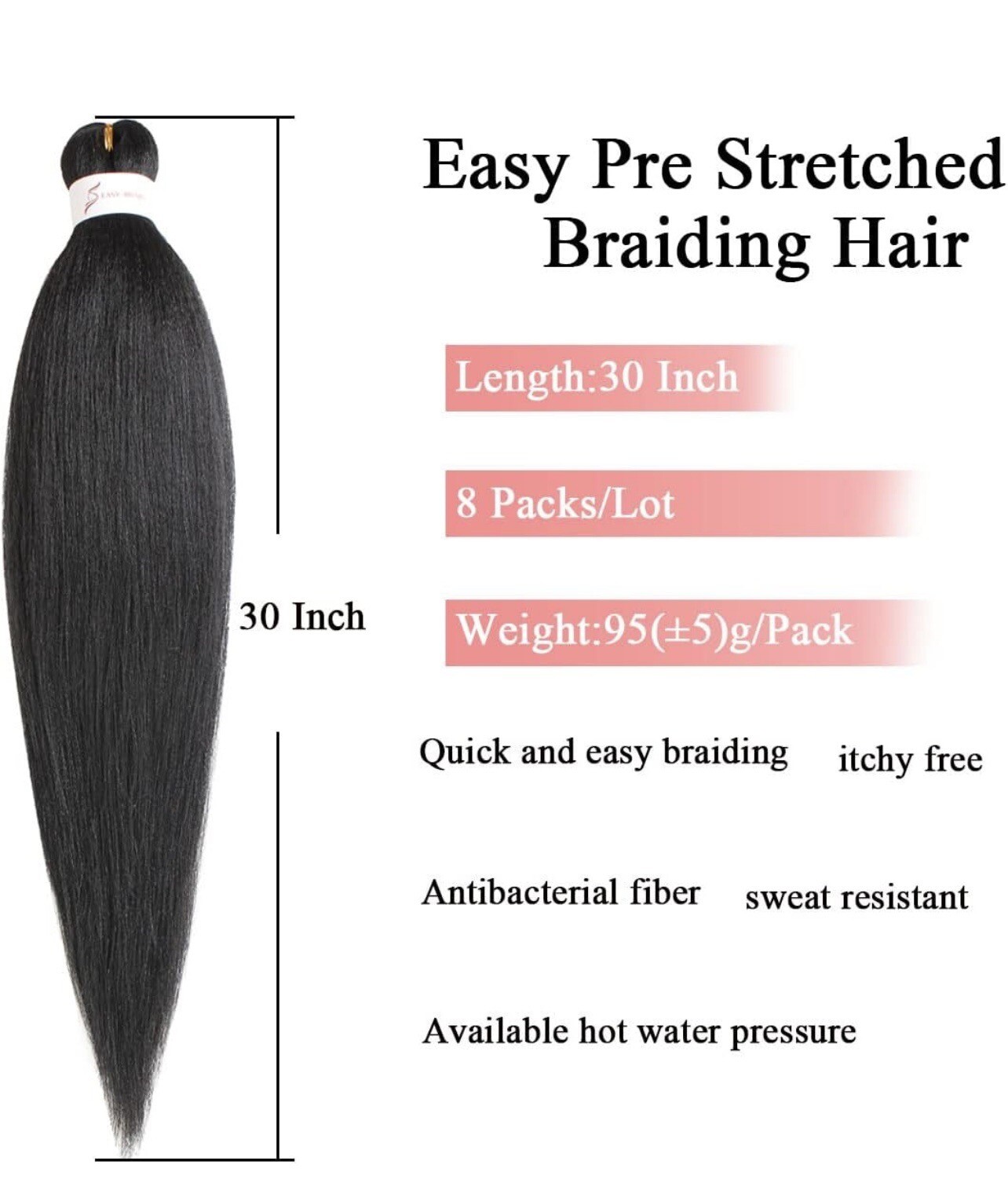 Leeven Pre Stretched Braiding Hair 30in 8 Packs