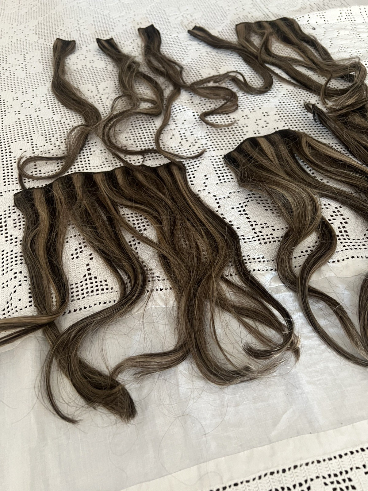 Brown with blonde Highlights Clip in human hair extensions