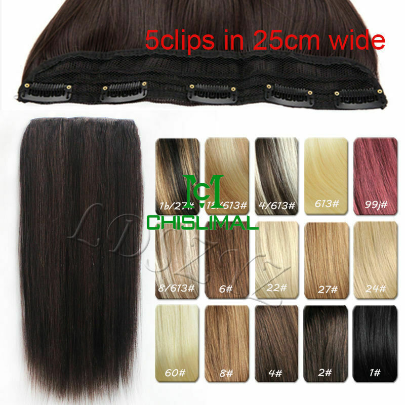 12-32inch 100g Remy Clip In Human Hair Extensions 3/4 Full Head Weft Custom Made