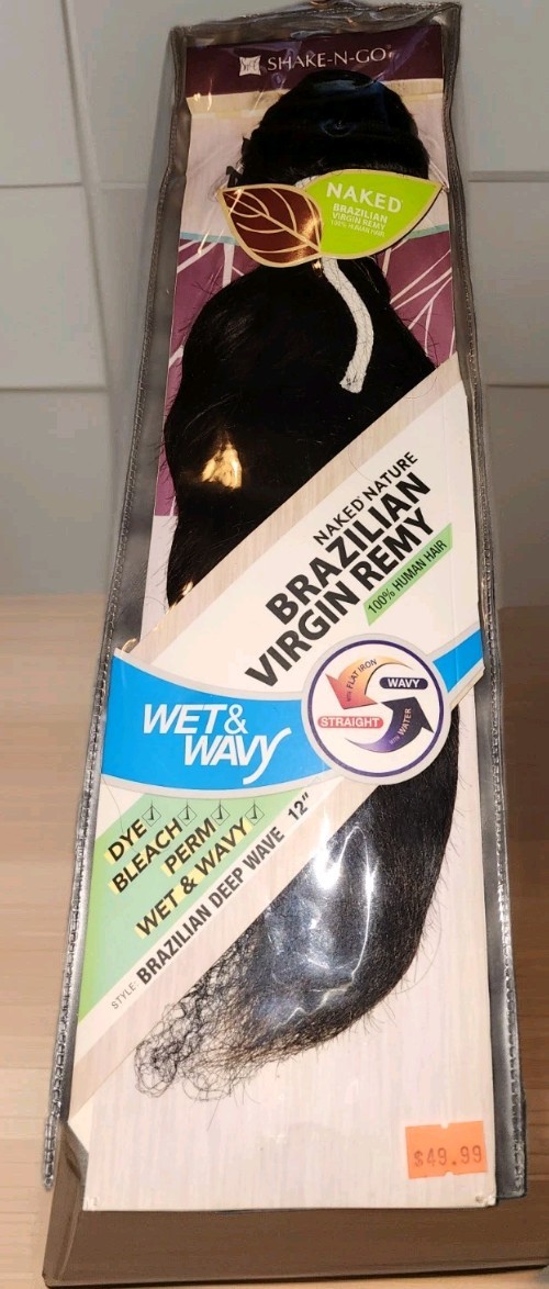 Shake N Go Brazilian Virgin Remy Hair 12” Deep Wet & Wavy 100% Human Hair Weave