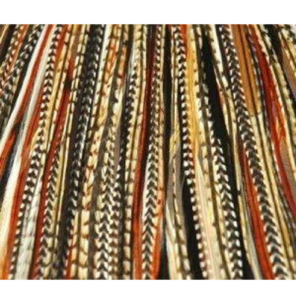 4-7 inch Black, Browns, Beige 100% Real Hair 5 Feather Extensions bonded at the