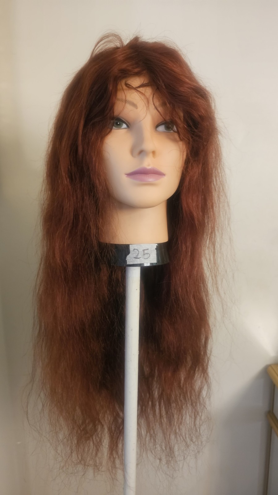High-Quality Regular Top 26″ Orangish Wavy 150% Virgin Human Hair Lace Wig