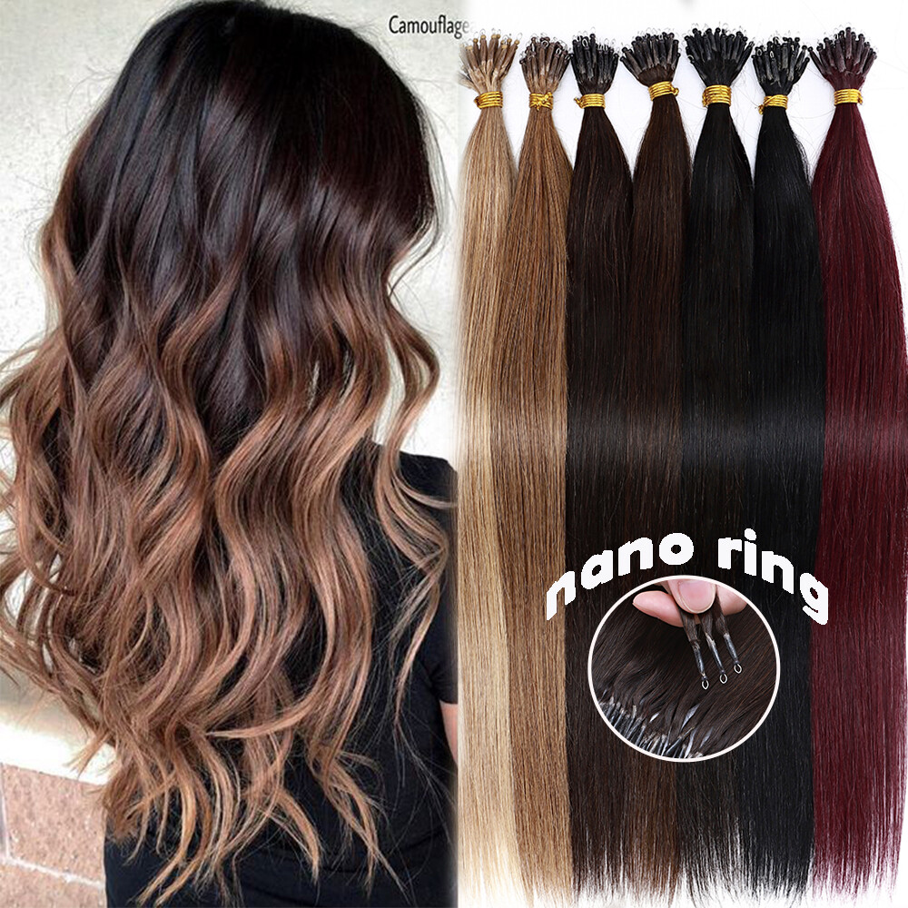 AAA+ Hair Extensions Nano Ring Beads Tip Remy Human Hair Micro Loop 1G THICK 50S
