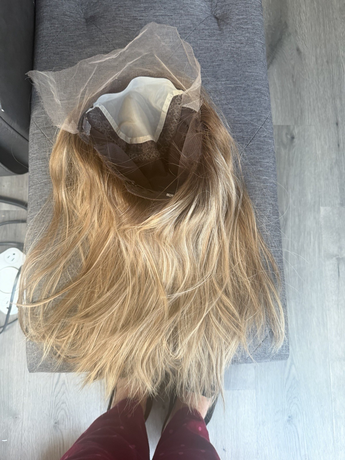 human hair lace Top European Hand tied Wig 18 Inches Size Small