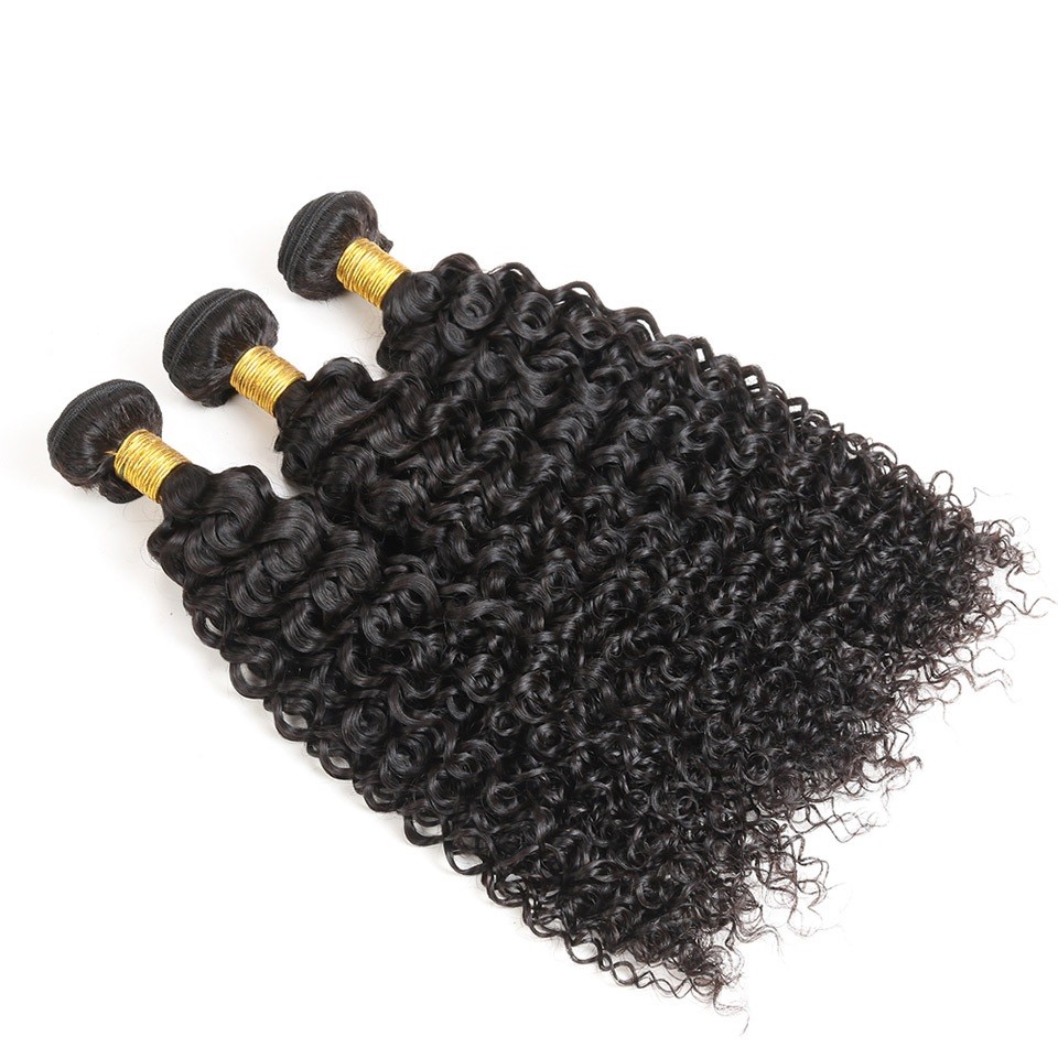 Peruvian Virgin Hair Jerry Curl 3 Bundles 22″24″26″ With 22″ Lace Closure