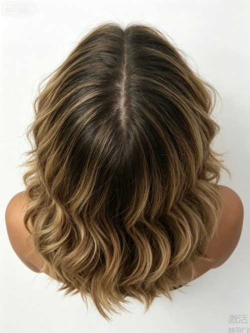 Balayage dark golden brown bob Highlight Wavy 13×4 Lace Front Human Hair Wigs