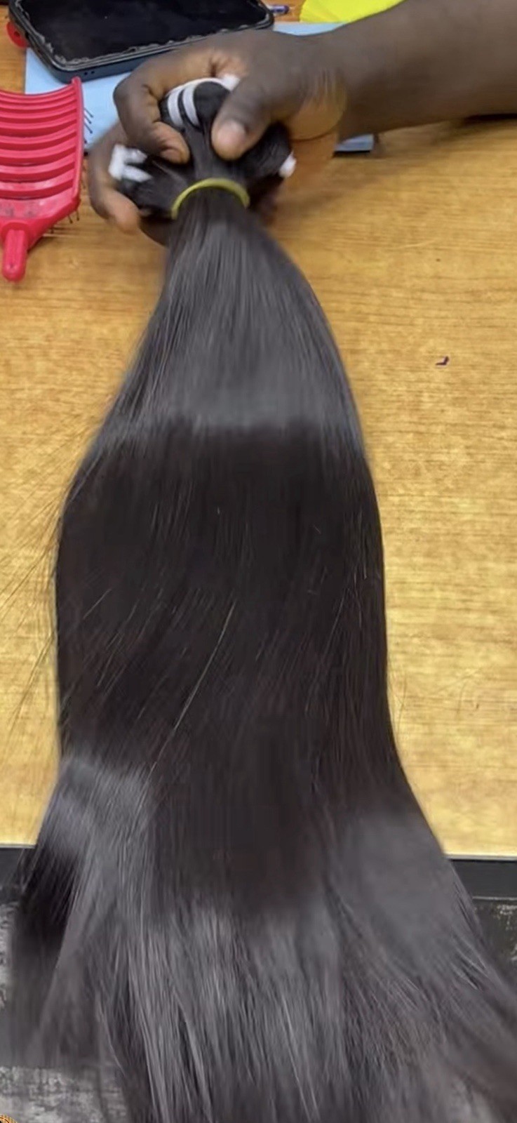 Women’s Black Straight Human Hair Weft Extension 11-20 in, 1 Piece