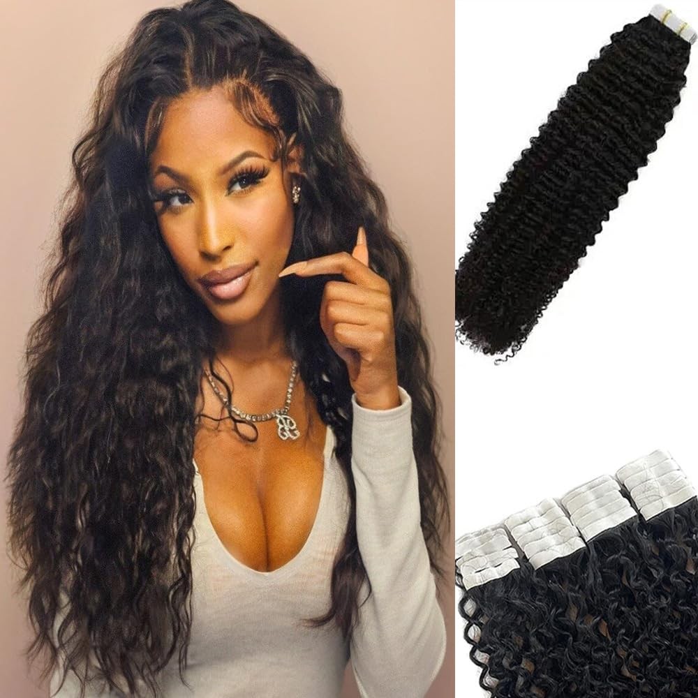Sunfa Human Hair Extensions Black Women 50Grams 20Pcs/Pack Tape In Hair