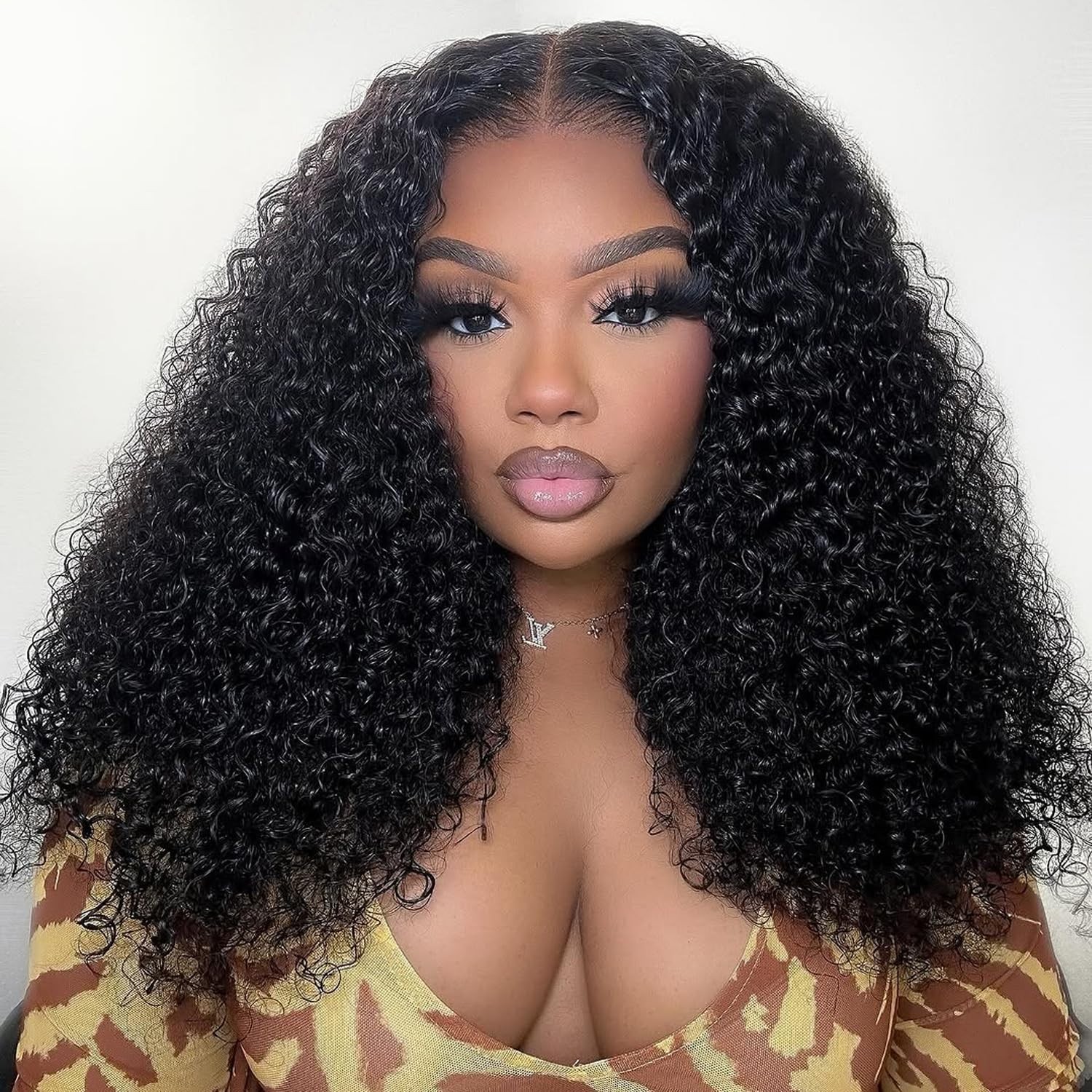Kinky Curly Half Wig 22″ Human Hair, Glueless Flip Over, 200% Density, Beginner
