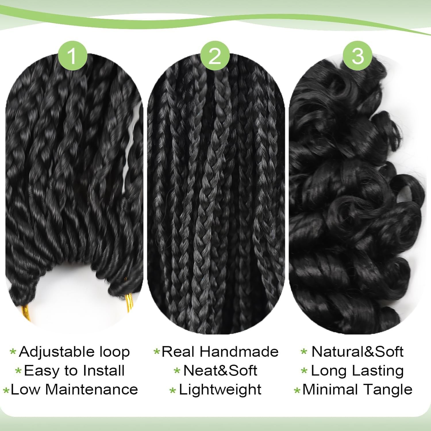 Bulvese French Curl Crochet Braids For Black Women 24 Inch French Curl Braiding