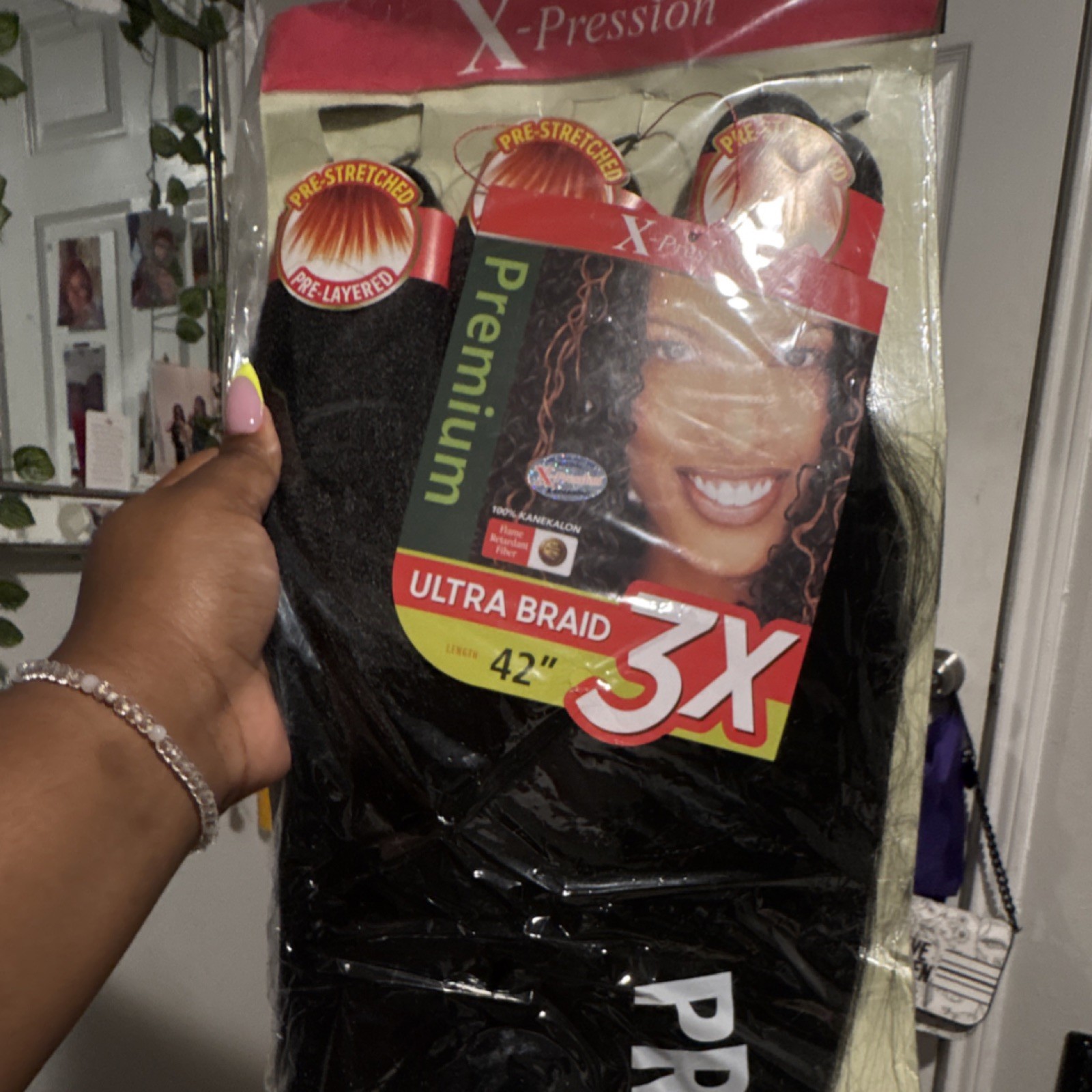 X-Pression Ultra Braid 42in Pre-Stretched Pre-Layered Synthetic Black 3X
