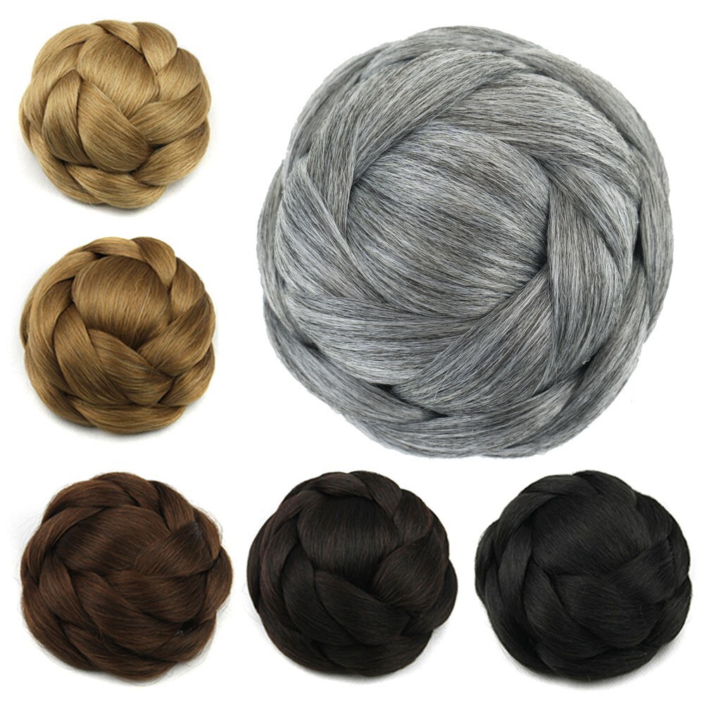 Twisted Braided Bun for Women Girls Clip In Hair Pieces Updo Cover Chignon Donut