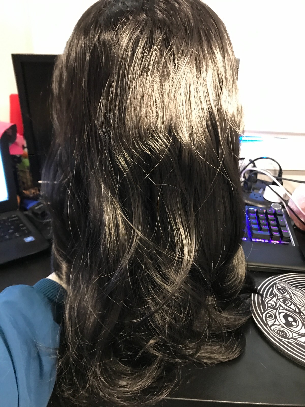 Long Women Curly Wavy Wig Hair Cosplay Casual Wig Black