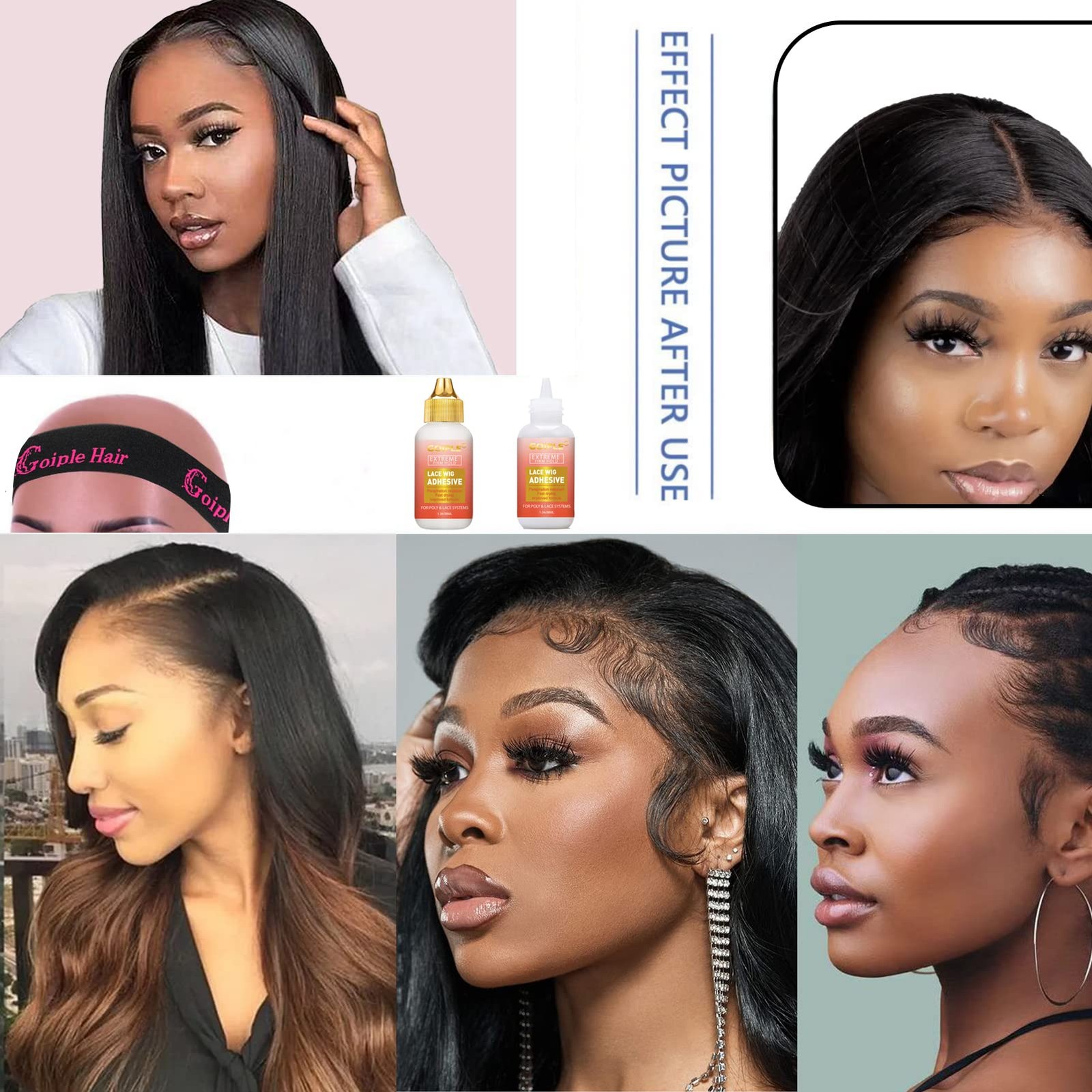 Lace Front Wig Glue Set Waterproof With Tools, Hair Wax Stick, Remover, Edge…