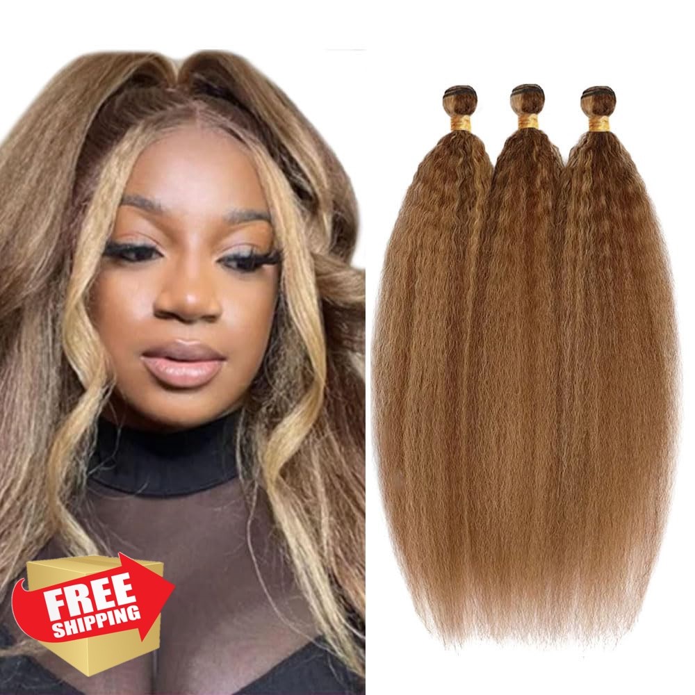 Aonbamds 3 Bundles 20 22 24 Inch P4/27 Yaki Straight Hair