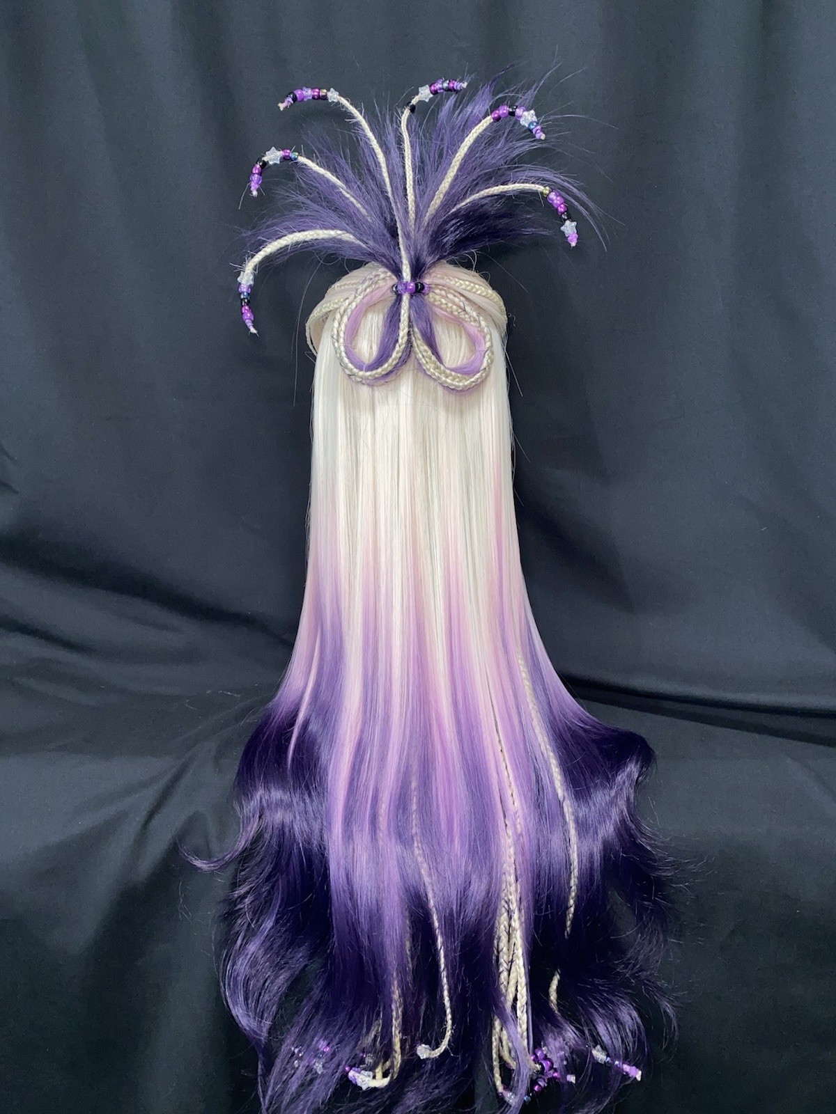 Deep Dark Midnight Purple Ursula Witch Synthetic Lace Front Wig For Drag Queens