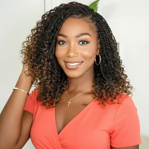Goddess Box Braids Crochet Hair 12 Inch, 9 Packs Box 12 Inch (Pack of 9) T30#