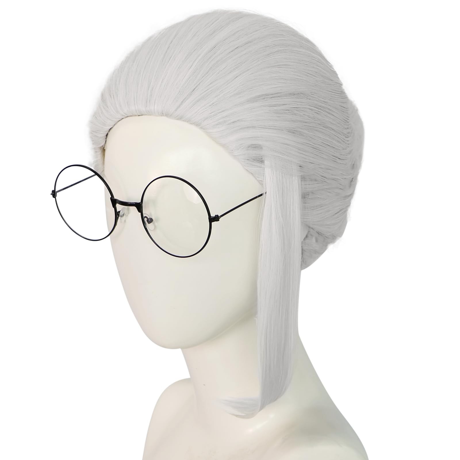 Taro Sakamoto Wig with Glasses Gray Grey Wig with Bun Wigs Sakamoto Days Cosplay