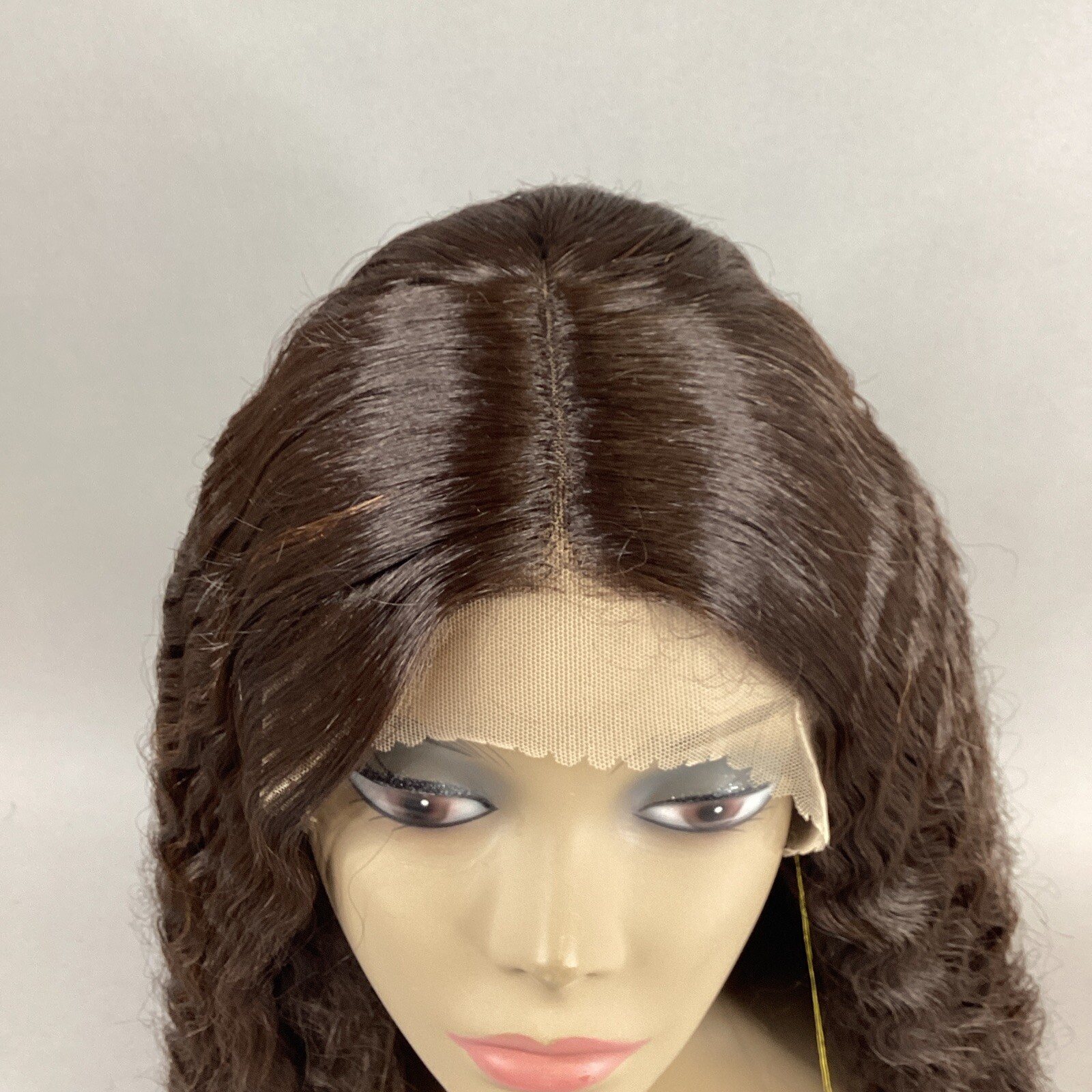 Solana Long Wavy #S4/30 Dark Brown Honey Brown Synthetic Lace Front Wig