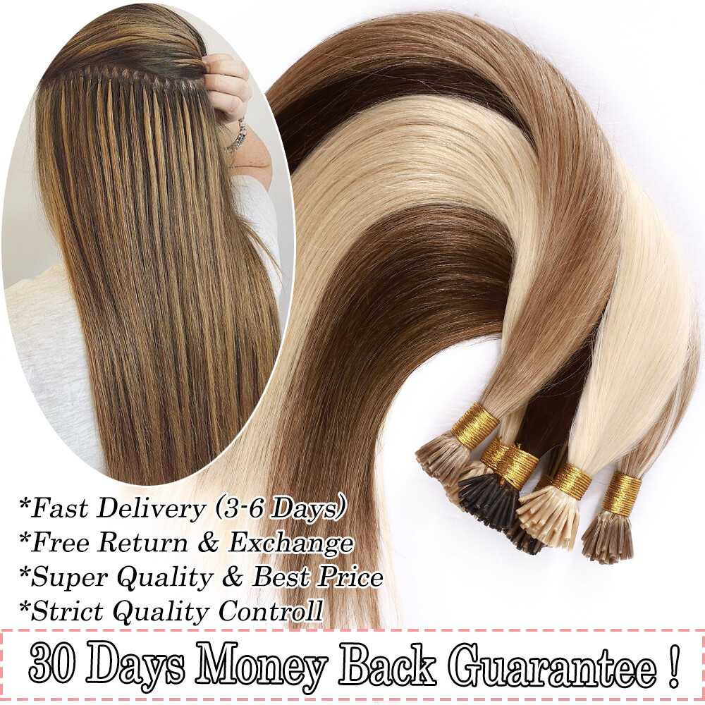 Highlight Balayage Thick Bonds Micro Ring Stick I Tip Remy Human Hair Extensions