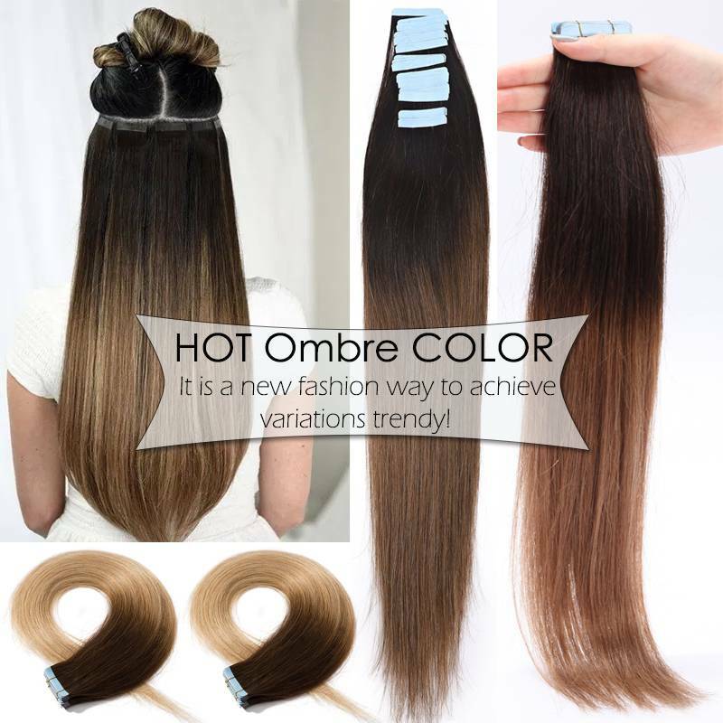 Straight Wavy Real 100 Human Hair Tape in Remy Seamless Skin Weft Hair Extension
