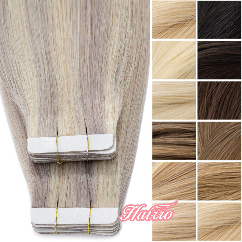HAIRRO-USA 100% Remy Human Hair Extensions Tape In Double Drawn Seamless 25Gram