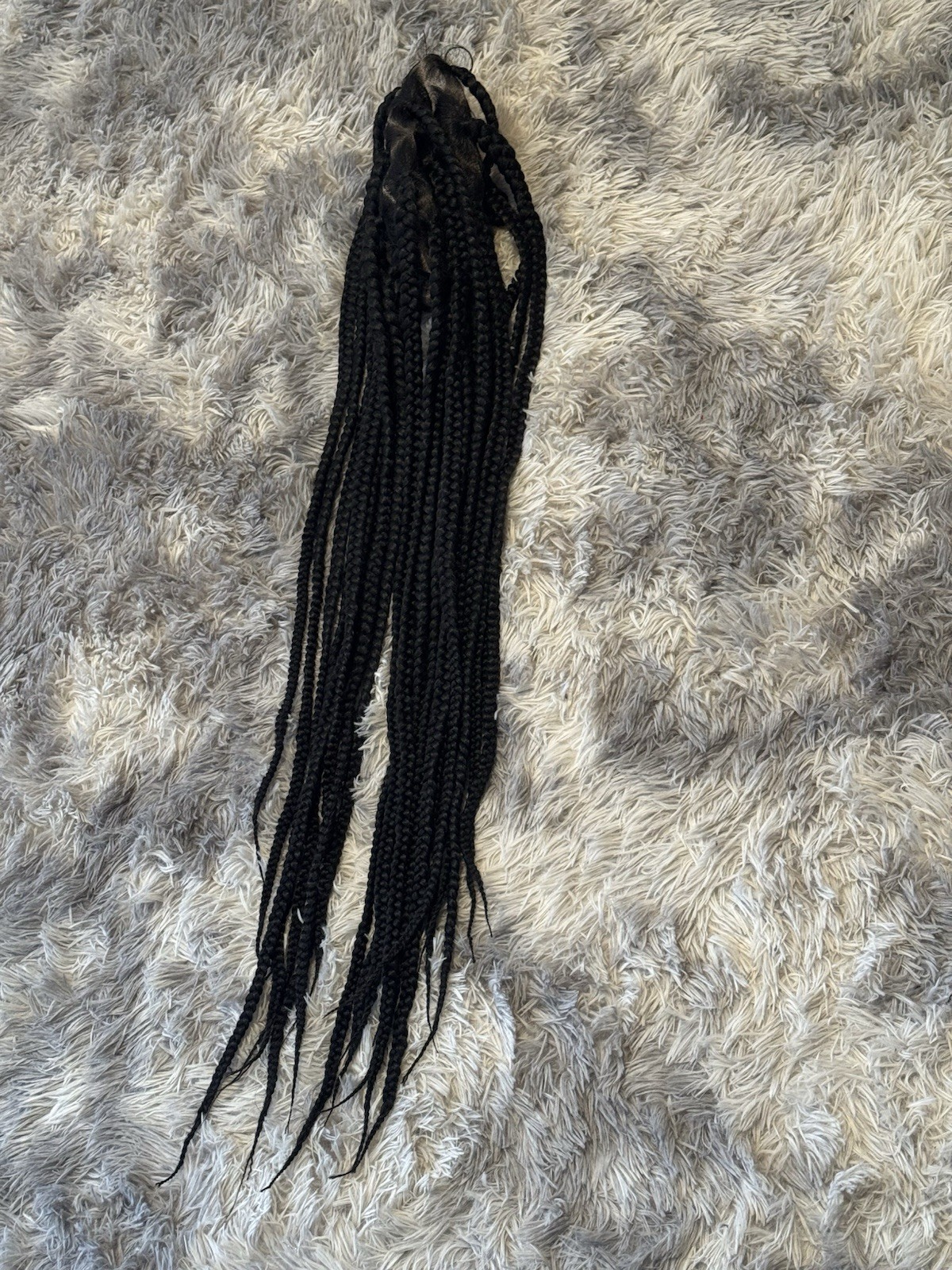 Full Lace Knotless Braided Wig 36in Black Synthetic with Baby Hair