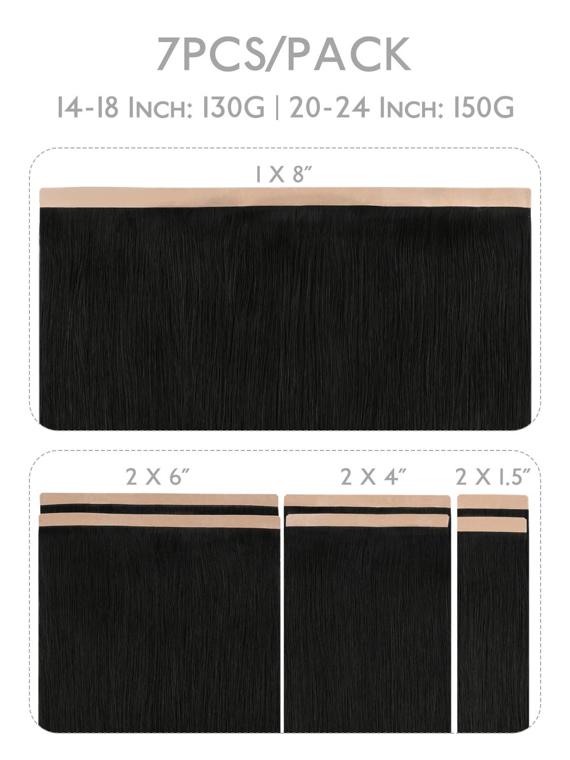 Wennalife Multi-Piece Tape In Hair Extensions Human Hair Tape Weft Hair