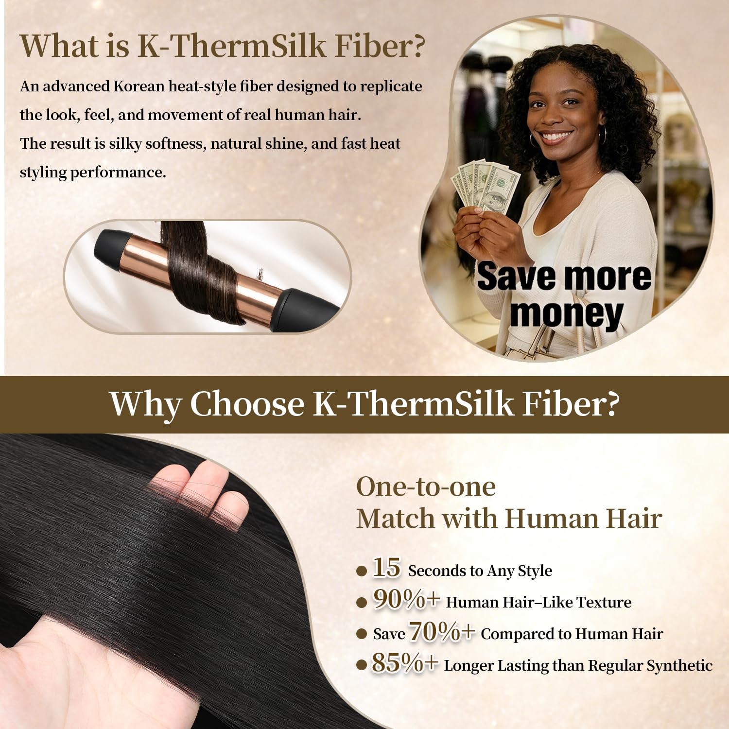Olqzjzj Synthetic Straight Hair 3 Bundles 36 Inch 375G Dark