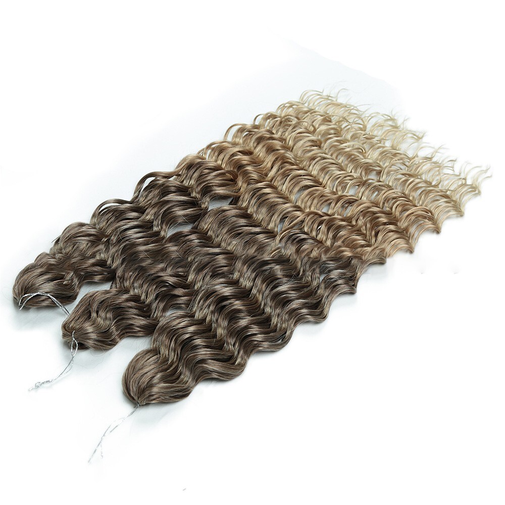 24″ Deep Curly Wave Crochet Braids Water Wave Curl Twsit Braiding Hair Extension