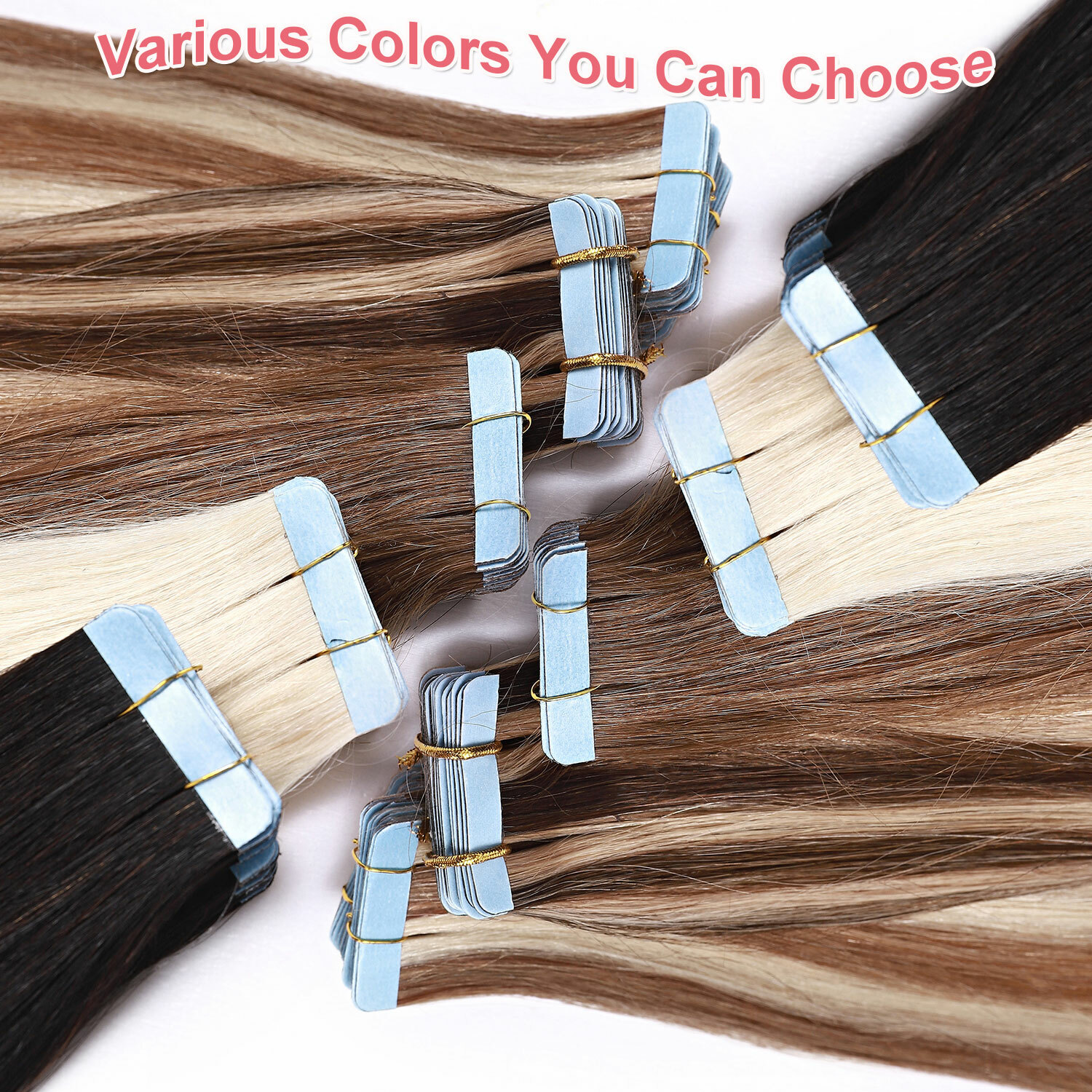CLEARANCE 100% Real Remy Thick Tape In Human Hair Extensions Skin Weft Full Head