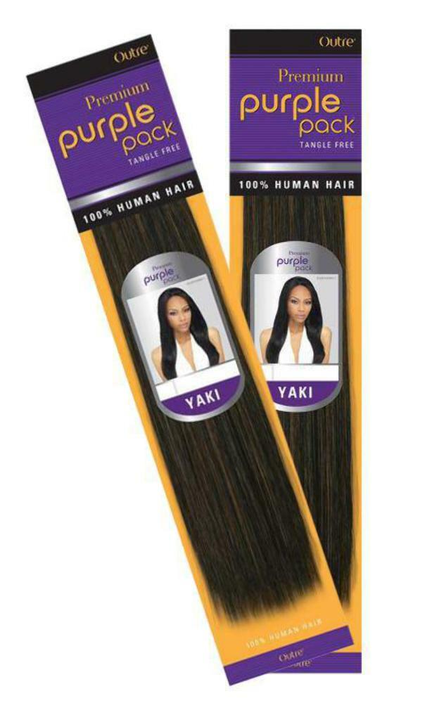 (2 Pack) Outre Premium Purple Pack Human Hair Yaki 18″