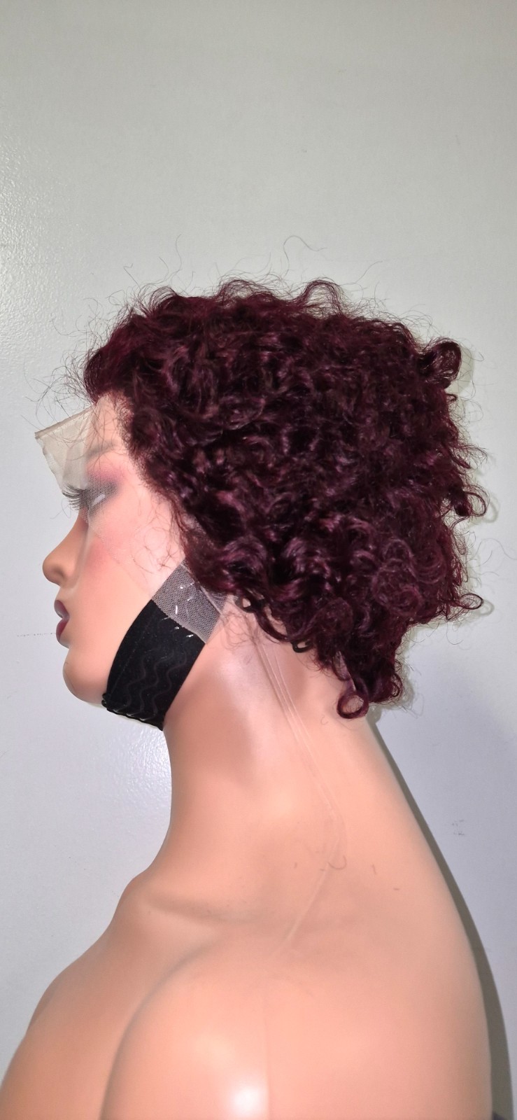 13*4 Short Burgundy Wig
