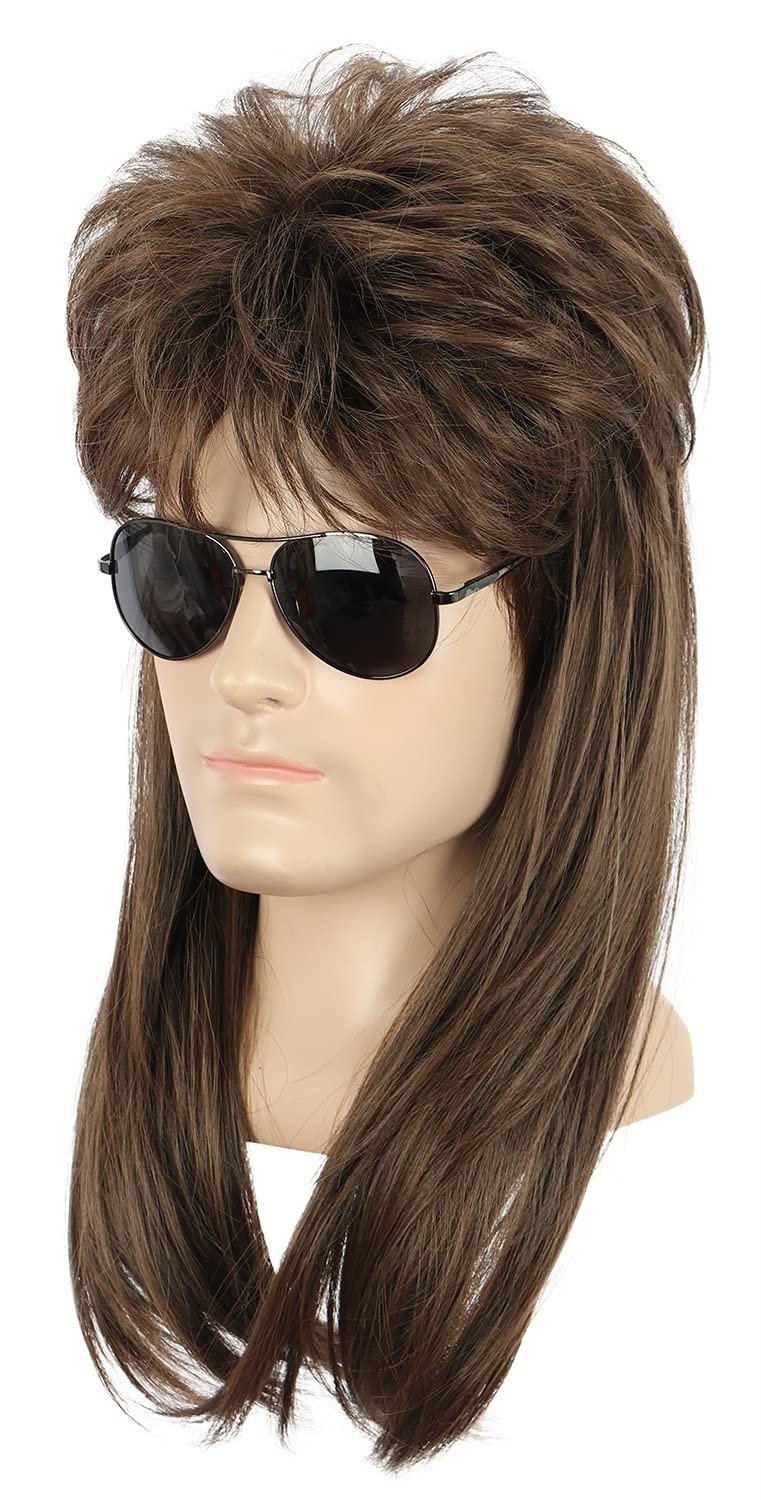 yuehong Adult Long Rock Star Style Wig Halloween Cosplay Wig Mullet Wig Heat …
