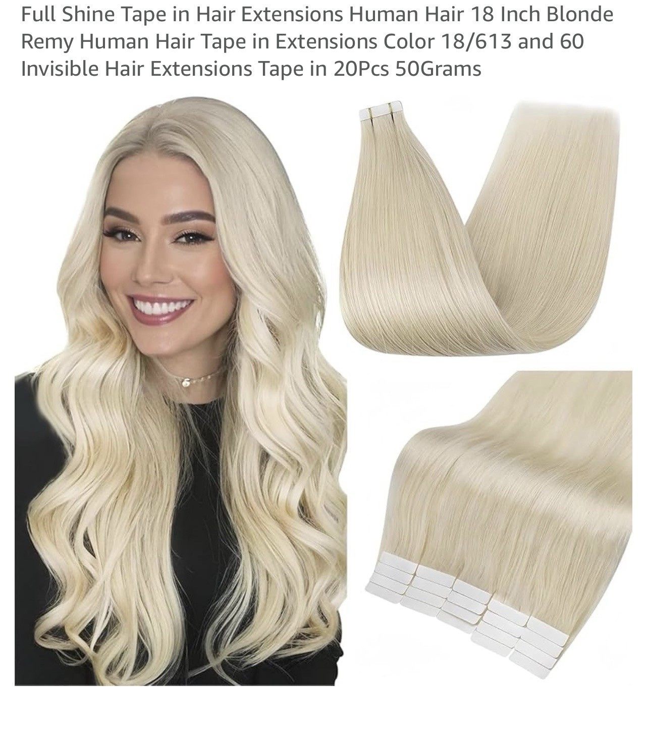 Full Shine Hair extensions Real Human Hair Tape In Extensions Color 18/630 &60