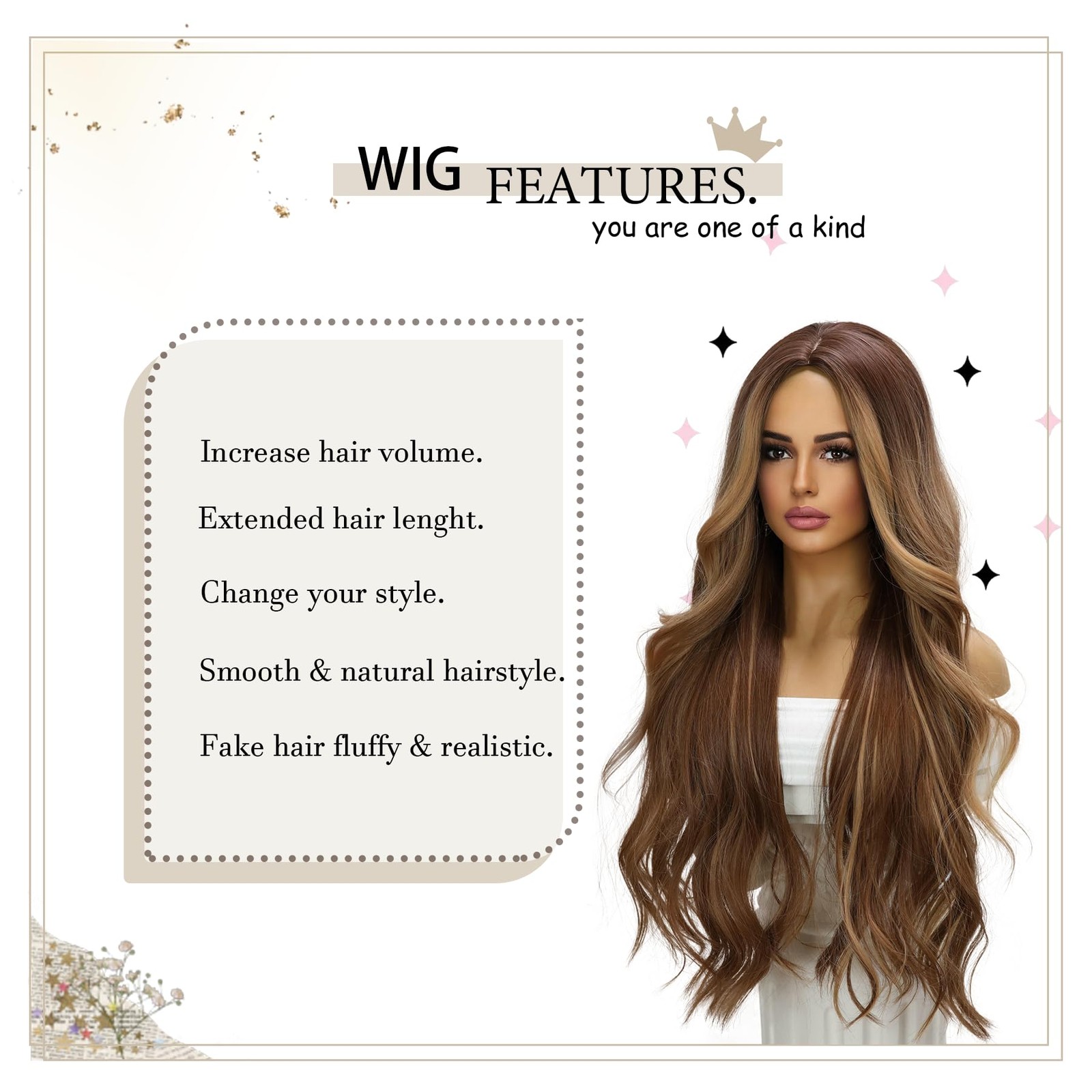 Long Brown Wig Synthetic Dark Brown Wig Ombre Wigs for White Women Realistic …