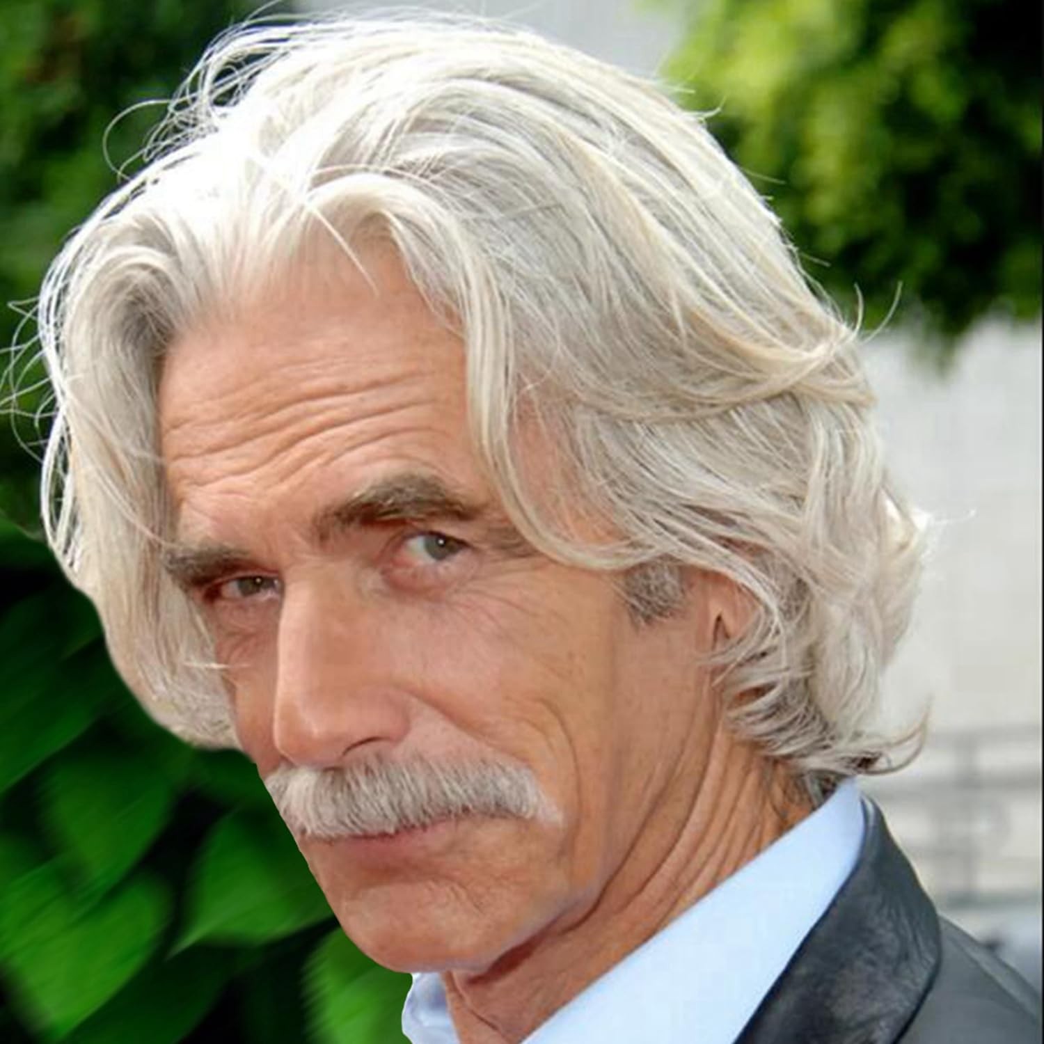 Mens White Wigs Short Fluffy Wave Synthetic Halloween Cosplay Silver Gray