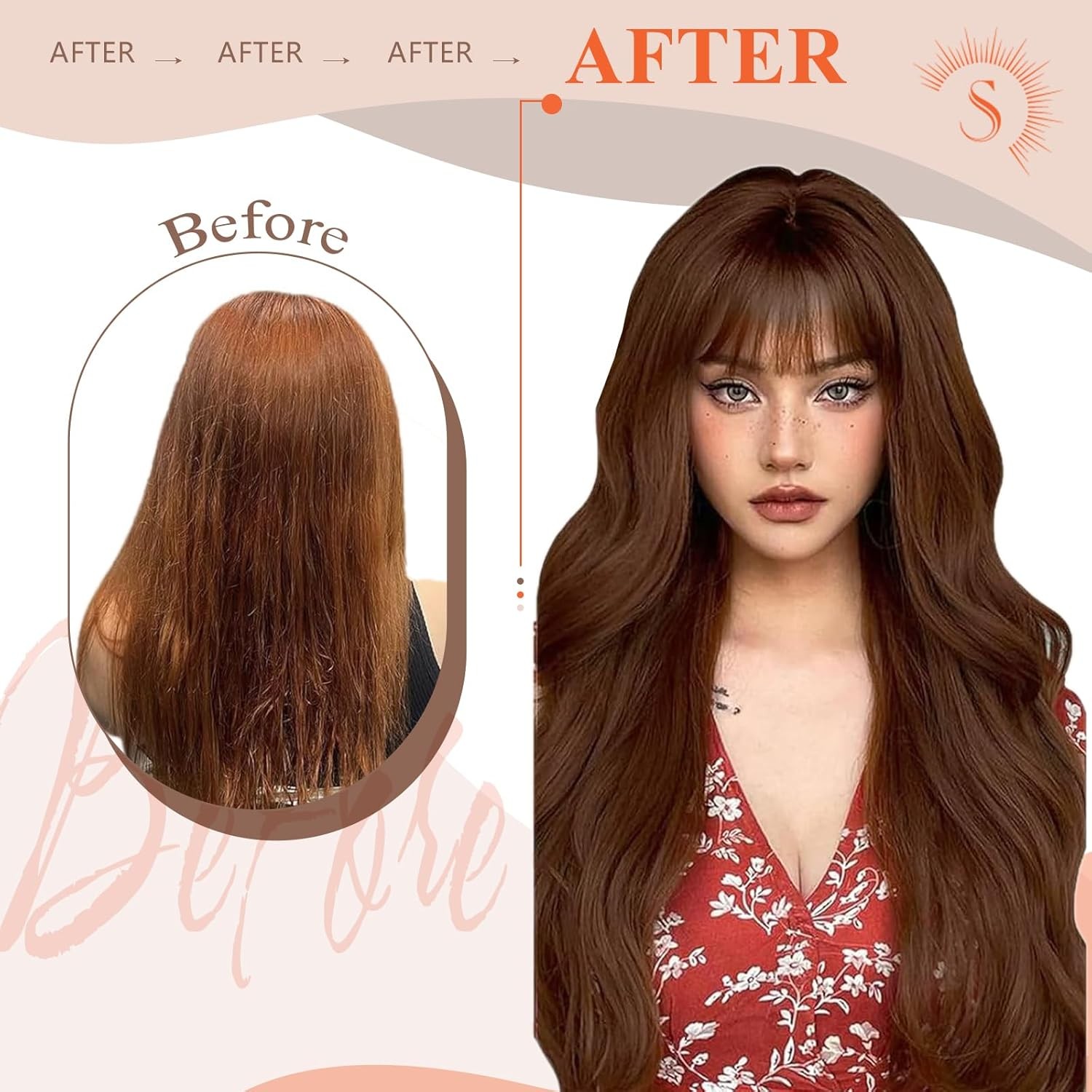 Sunny Hair U-TIP 18in Auburn Brown/Red Hair Extensions – UT_33_18_50G3