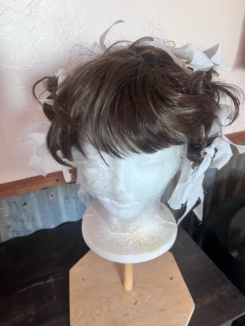 Custom 1 of a kind Victorian Bed Tied Up Hair WIG Brown