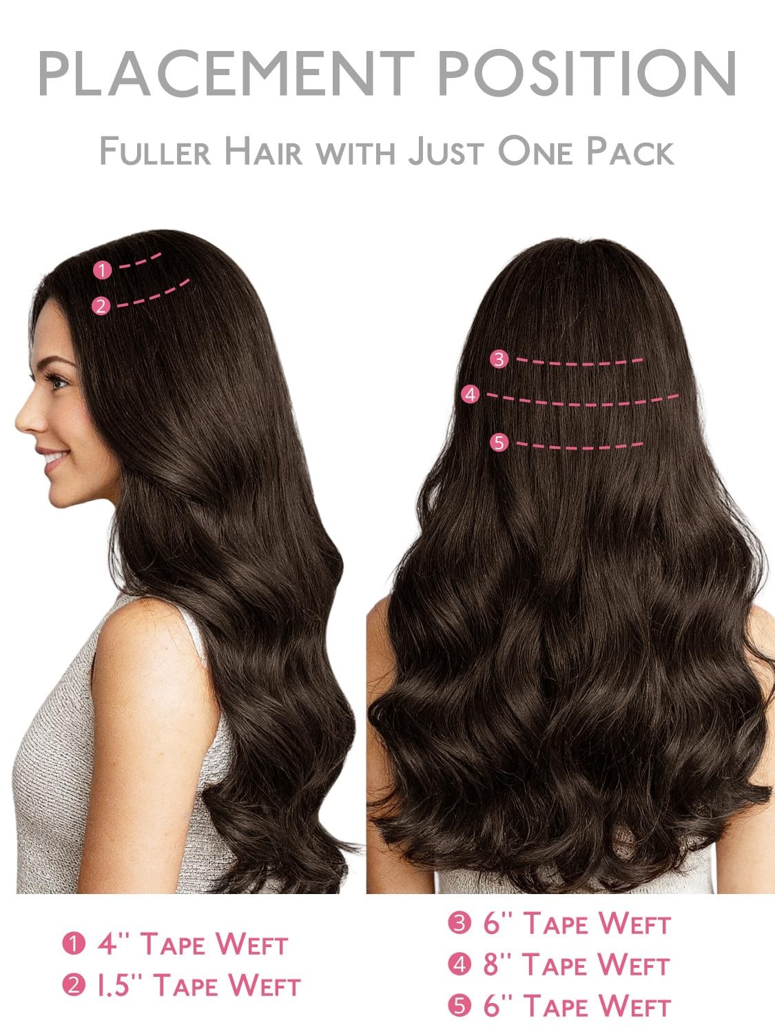 Wennalife Multi-Piece Tape In Hair Extensions Human Hair Tape Weft Hair