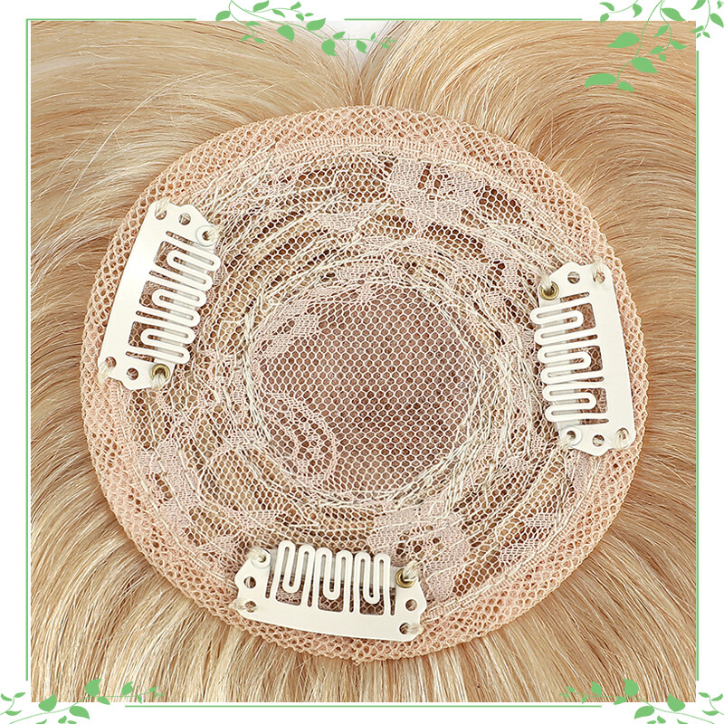 Clip In Top Topper Remy Human Hair Women’s Hairpiece with Bangs MONO Base Toupee