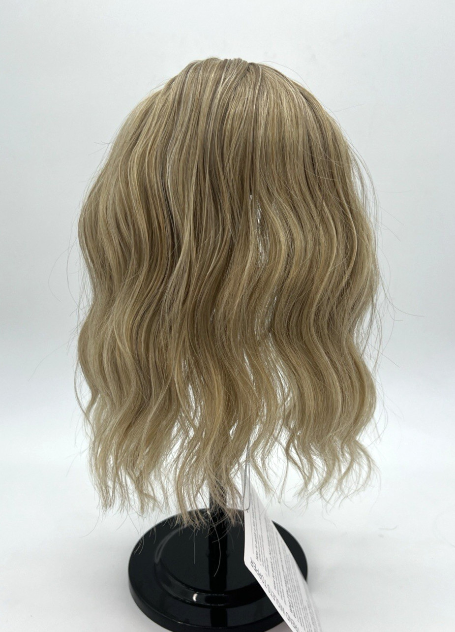 Ash Brown with Highlight Short Wavy 10in Women Premium Hair Topper
