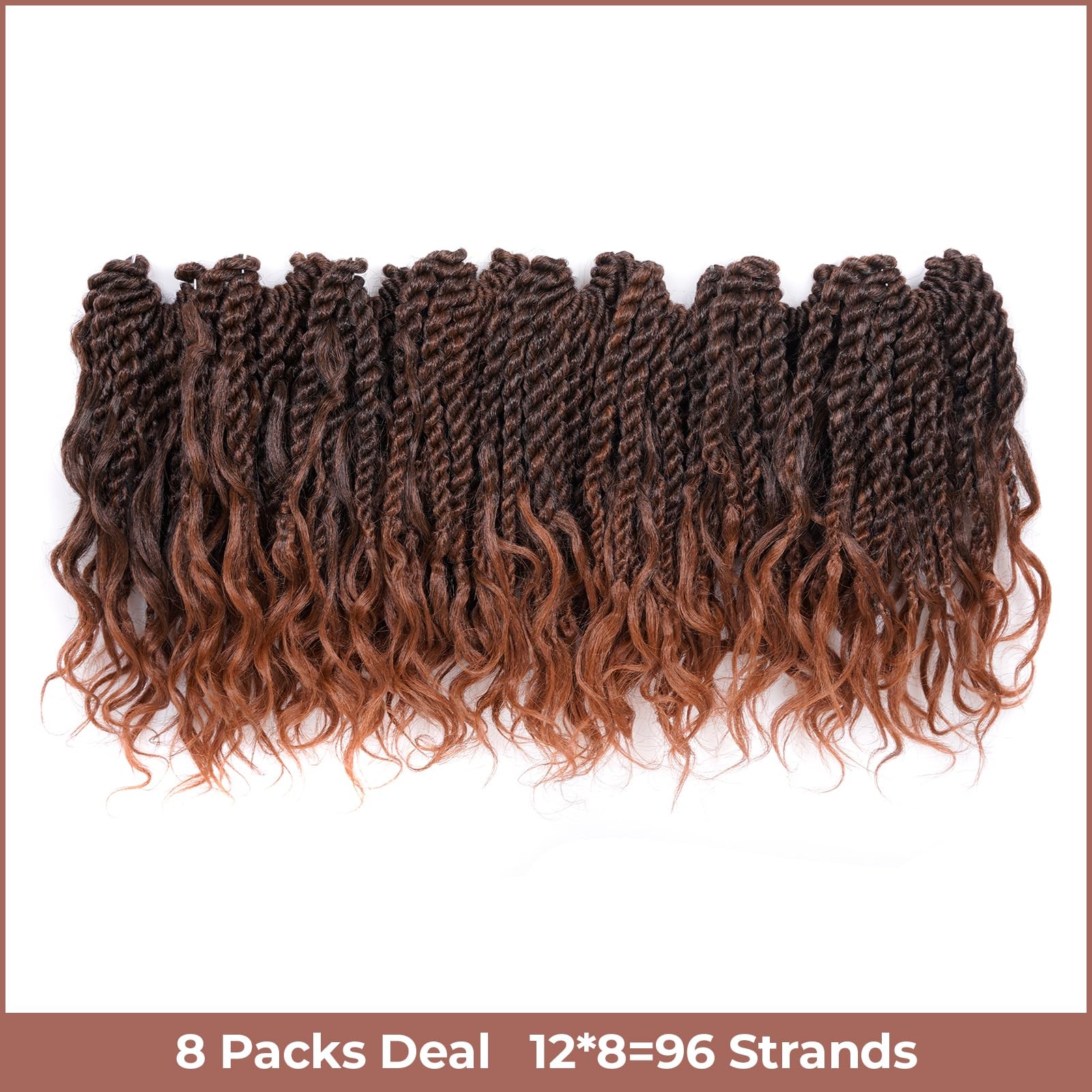 Toyotress Boho Island Twist – 10 Inch 8 Packs Short Bob Ombre Brown