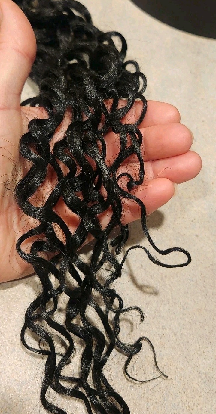 24″ Long Deep Wave Hair Extensions Goddess Locs Crochet Loop Faux Black Woman 1B