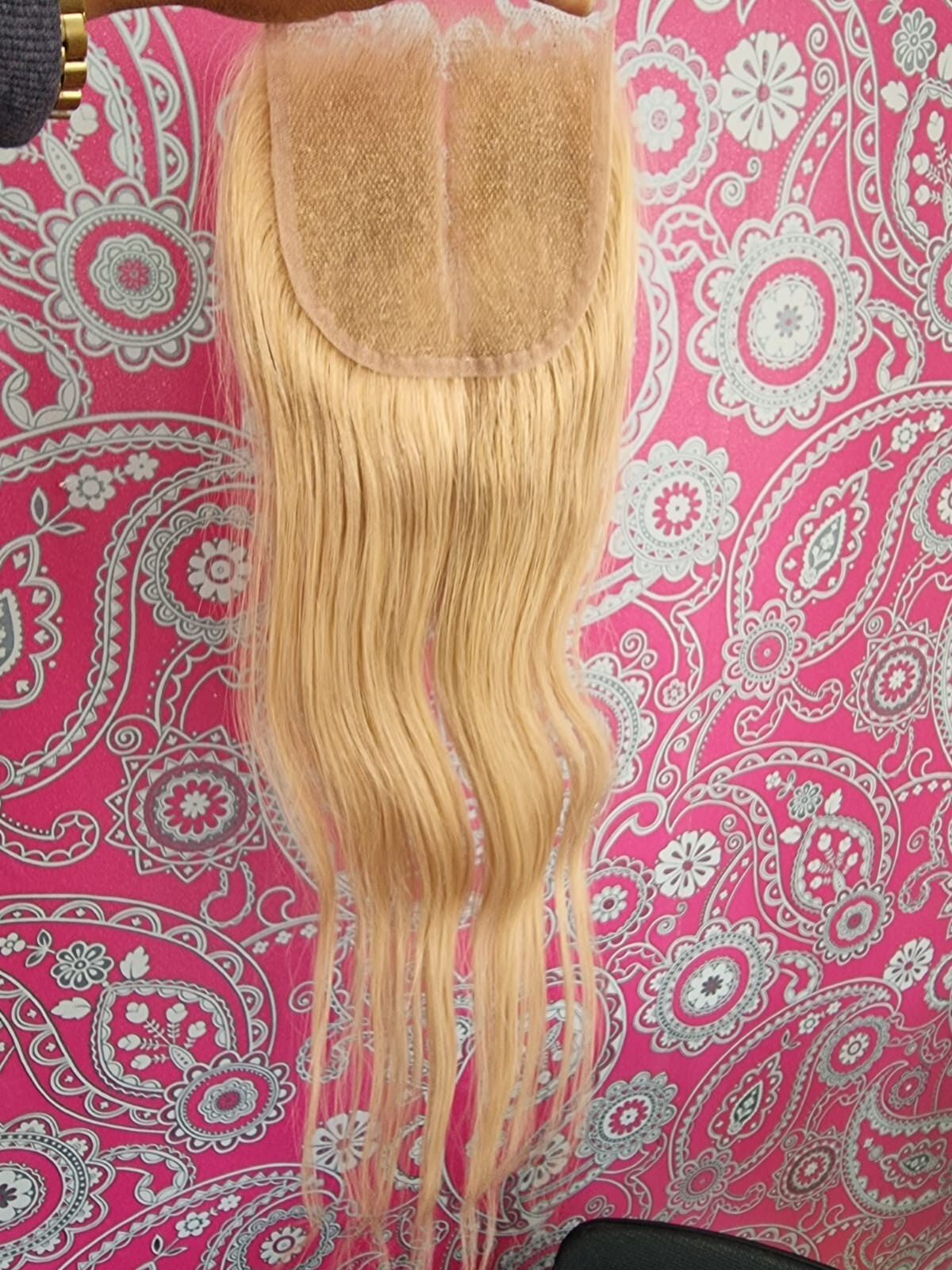 22INCHES Brazilian Virgin Human Hair Straight Lace Closure HONEY BLONDE 27# 12AA
