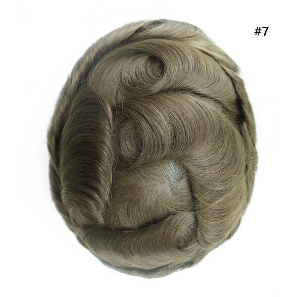 Durable Mens Skin Toupee Injected PU Human Hair System Replacement Wig Men 8X10